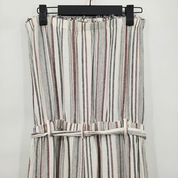 Cloth & Stone Strapless Wide Leg Jumpsuit Crop Stripe Small Women Multicolor - Picture 4 of 13